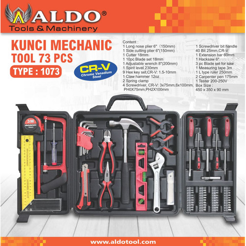 KUNCI PERKAKAS BENGKEL SET / KUNCI MECHANIC TOOL 73 PCS TYPE : 1073