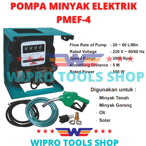 [EZM.1006125] Fuel Transfer Pump / Pompa Minyak Elektrik + Flow Meter 4 Digit PMEF-4