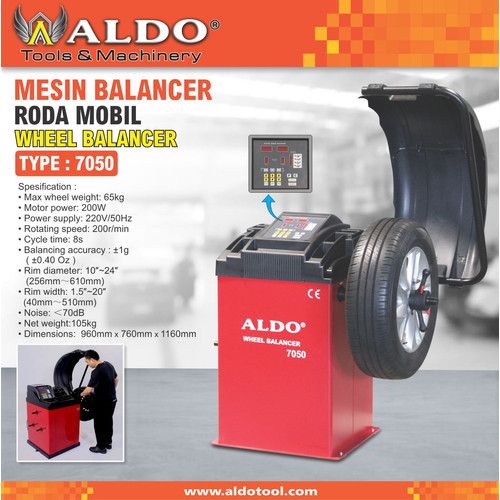 MESIN PENYEIMBANG BAN / MESIN BALANCER RODA MOBIL ALDO TYPE : 7050