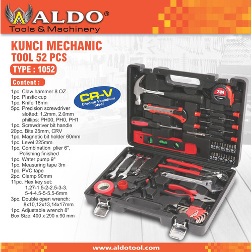 KUNCI PERKAKAS BENGKEL SET / KUNCI MECHANIC TOOL 52 PCS TYPE : 1052