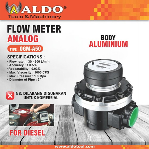 FLOW METER / METERAN MINYAK 5 DIGIT ANALOG 2" TYPE: OGM-A50 MERK ALDO