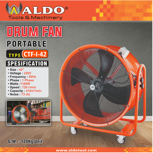 KIPAS TABUNG INDUSTRI / INDUSTRIAL DRUM FAN 42" TYPE : CTF-I 42 ALDO