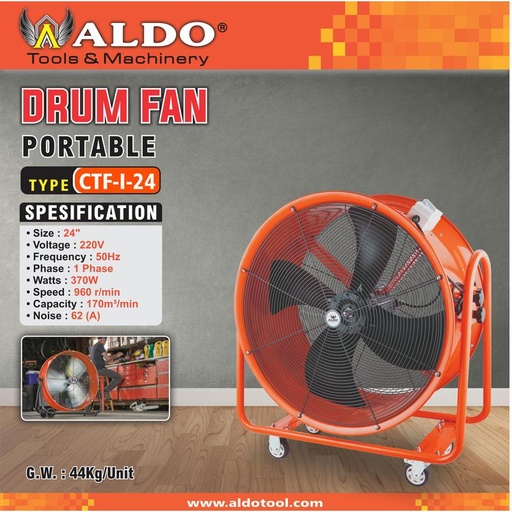 KIPAS TABUNG INDUSTRI / INDUSTRIAL DRUM FAN 24" TYPE : CTF-I-24 ALDO