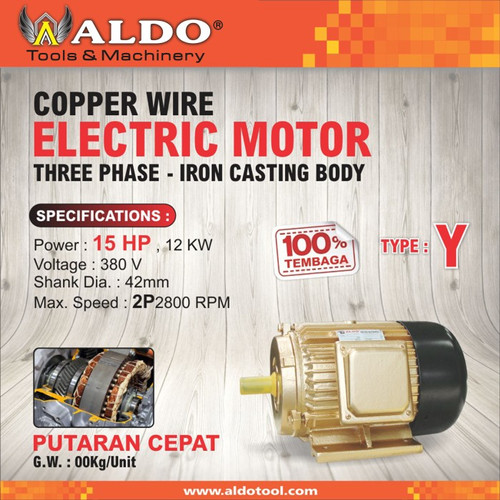 ELECTRIC MOTOR / ELEKTRO MOTOR / MESIN PENGGERAK 20 HP 2800 3 PHASE