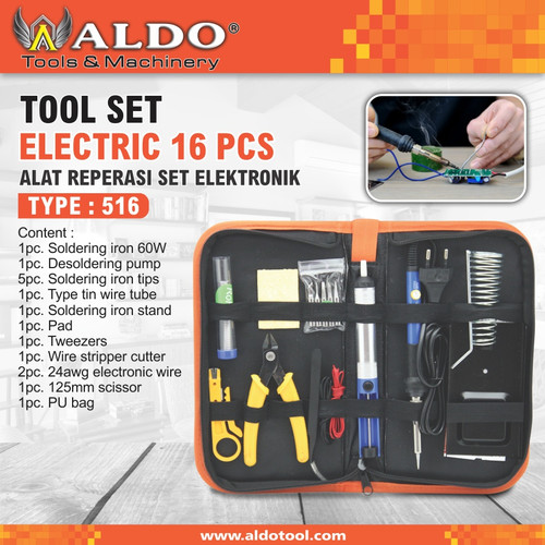 TOOL SET ELECTRIC / ALAT REPARASI SET ELEKTRONIK 16 PCS TYPE : 516