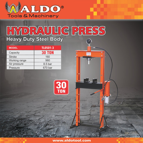 MESIN PRESS HIDROLIK / HYDRAULIC PRESS TYPE : TL0501-3 ( 30 TON ) ALDO