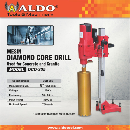 Mesin Bor Beton / Diamond Core Drill With Stand Type : DCD- 205 Aldo
