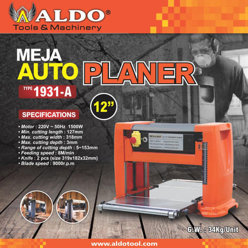 Mesin Serut Meja / Meja Auto Planer 12" Type: MB1931A Merk Aldo