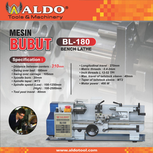Mesin Bubut Mini Type : BL-180 Merk Aldo