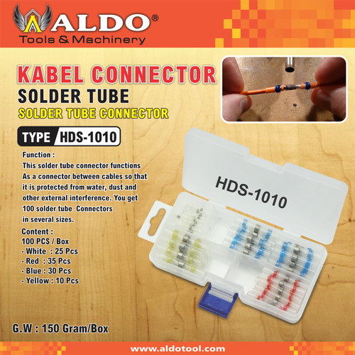 Kabel Konektor Solder Tube Type HDS-1010 Merk Aldo