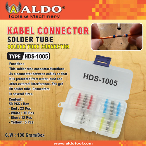 Kabel Konektor Solder Tube Type HDS-1005 Merk Aldo