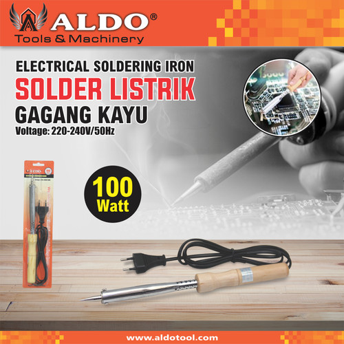 Solder Listrik Gagang Kayu Merk Aldo