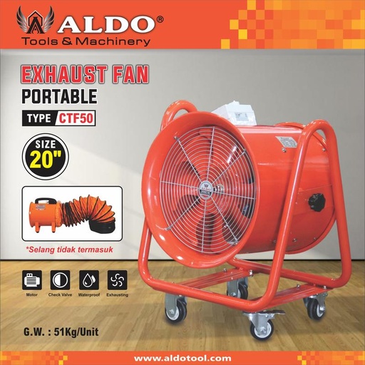 EXHAUST FAN PORTABLE / KIPAS BLOWER 20" (RODA) CTF-50 ALDO