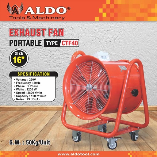 EXHAUST FAN PORTABLE / KIPAS BLOWER 16" (RODA) CTF-40 ALDO