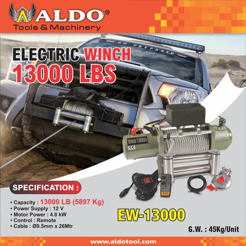KATROL LISTRIK / ELEKTRIC WINCH 13000 LBS TYPE : EW-13000 ALDO