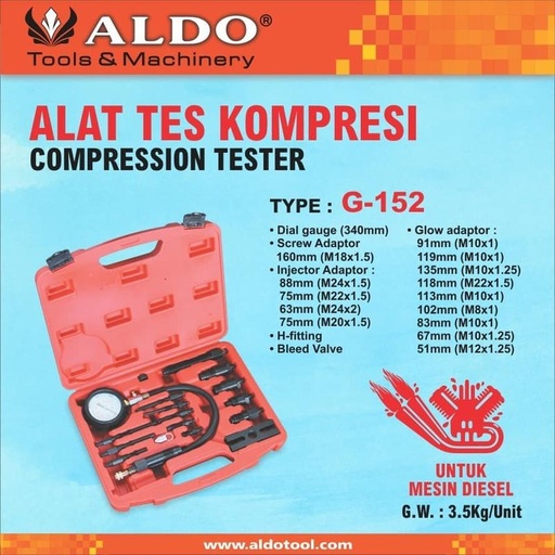 ALAT TES KOMPRESI UNTUK MESIN DIESEL ALDO G-152
