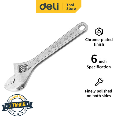 Deli Kunci Inggris / Wrench 6/8/10/12" Carbon steel Perkakas DL0XXA