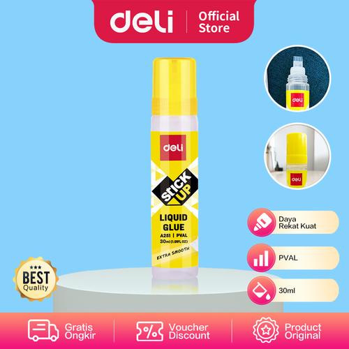 [EZO.7001927] Deli Liquid Glue / Lem Kertas Cair Bening 30ml Perekatan Kuat A251