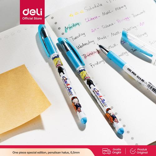 [EZO.7001928] Deli Gel Pen / Pulpen Gel One Piece 0.5mm Nyaman Digenggam CG13