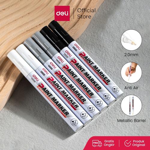 [EZO.7000568] Deli Paint Marker Spidol Ban Gambar Anti Air Multifungsi Tip 2mm EU500