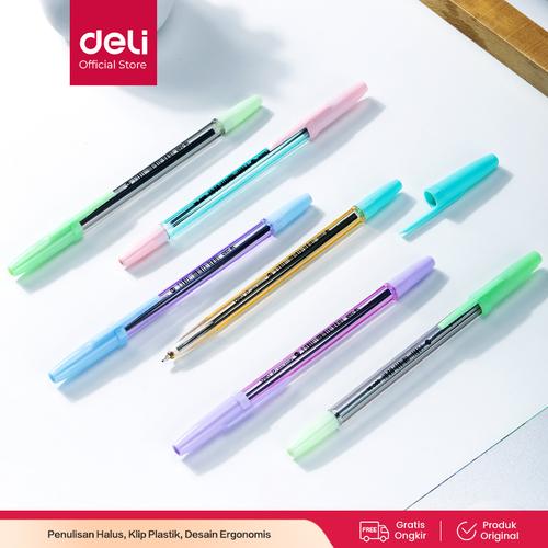 [EZO.7000570] Deli Ballpoint Pen / Pulpen Bolpoin 0.7mm Halus Tinta Lancar EQ6