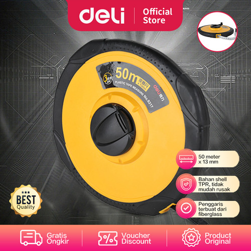 [EZO.7001957] Deli Measuring Tape / Meteran Gulung / Meteran Kain 50 Meter 8217