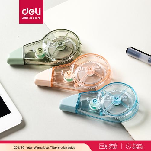 [EZO.7000574] Deli Correction Tape Tip Ex Kertas Pita Koreksi 20 30 m Pastel EH36X