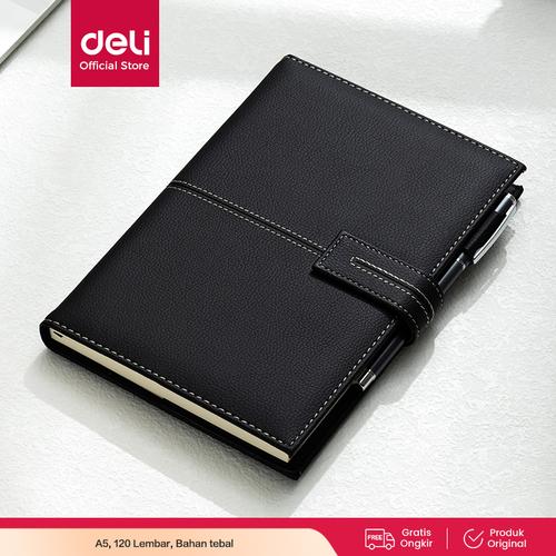 [EZO.7000580] Deli Leather Cover Notebook Buku Catatan Agenda Kulit Magnetic EN142L