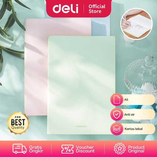 [EZO.7001930] Deli Leather Cover Notebook Buku Catatan Agenda Soft Cover A5 EN140L