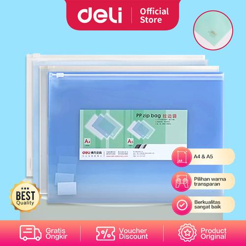 [EZO.7000621] Deli Zipper Storage Bag Travel Pouch/Plastik Ziplock A4 A5 558X