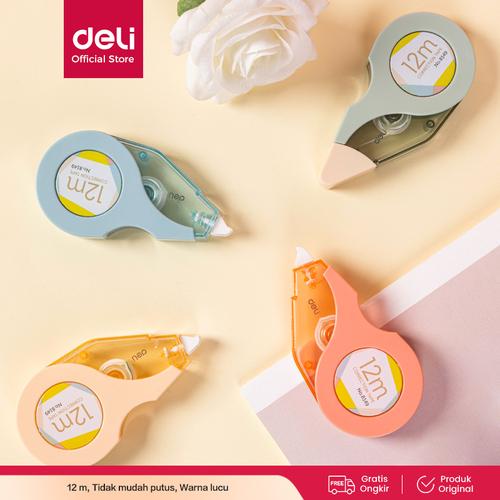 [EZO.7000629] Deli Correction Tape / Pita Koreksi 12 m Lucu Warna Pastel 8149