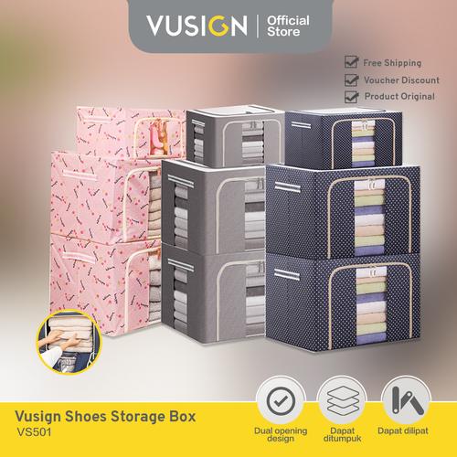 [EZO.7000594] Vusign Foldable Storage Box Penyimpanan Pakaian Dapat Dilipat VS50X