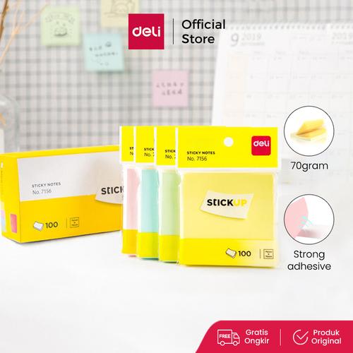 [EZO.7000632] Deli Sticky Notes / Memo Tempel Penanda 100 Lembar Colorful 715X