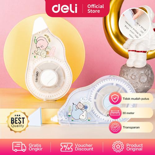 [EZO.7001974] Deli Correction Tape / Pita Koreksi Lucu 30 m Tidak Mudah Putus 71533