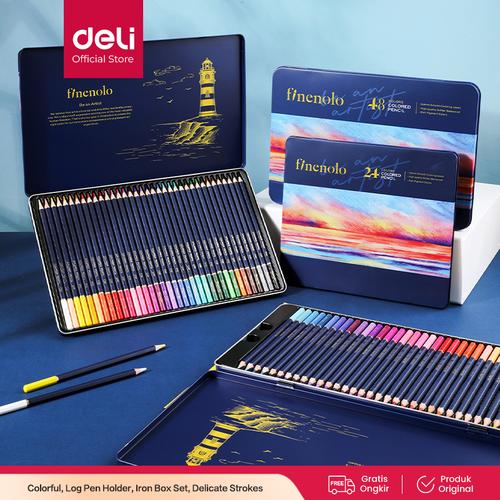 [EZO.7000596] Deli Colored Pencil Pensil Warna 24 36 48 72 Warna Hybrid Tech EC122