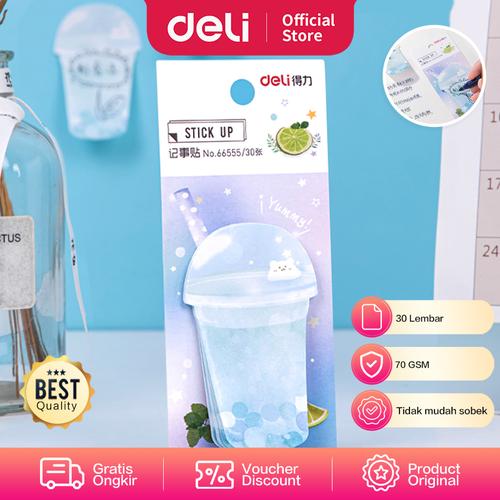 [EZO.7000633] Deli Sticky Notes / Memo Tempel Penanda Lucu 70 GSM 30 Lembar 66555