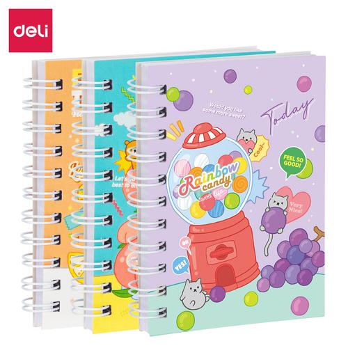 [EZO.7001942] Deli Spiral Notebook / Buku Tulis Catatan Mini A7 60 80 Lembar EN01X