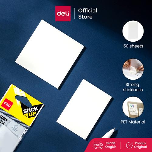 [EZO.7000598] Deli Transparent Sticky Notes Memo Transparan 50Lembar Tahan Air EA04X