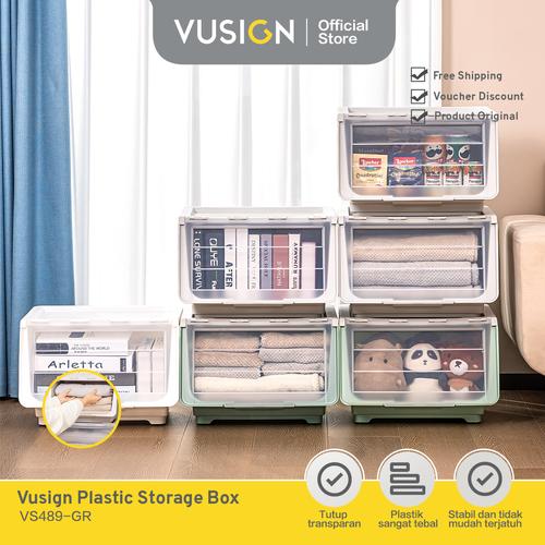 [EZO.7000601] Vusign Storage Box Penyimpanan Sepatu Plastik Double Open Lid VS489