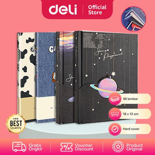 [EZO.7001978] Deli Hard Cover Notebook / Planner Sampul Lucu 96 Halaman SZ055 SZ062