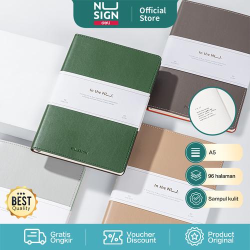 [EZO.7001979] Nusign Leather Cover Notebook / Buku Catatan Agenda Kulit A5 NS203