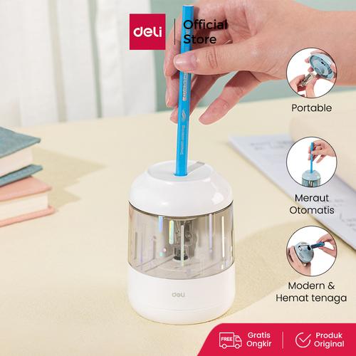 [EZO.7000645] Deli Electric Pencil Sharpener / Rautan Pensil Otomatis Lucu EH508