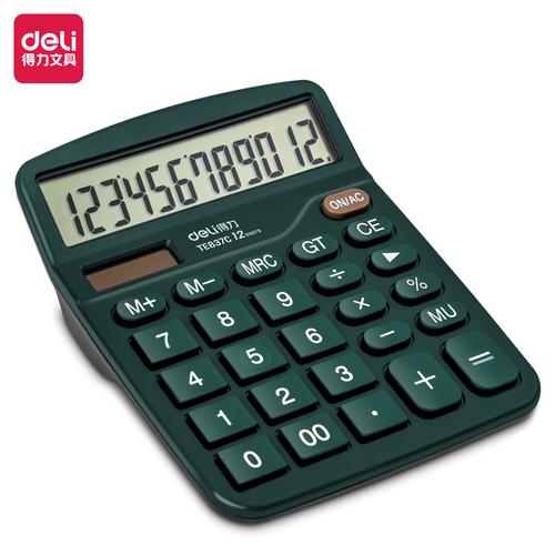 [EZO.7000646] Deli Desktop Calculator / Kalkulator Meja Dual Power TE837C
