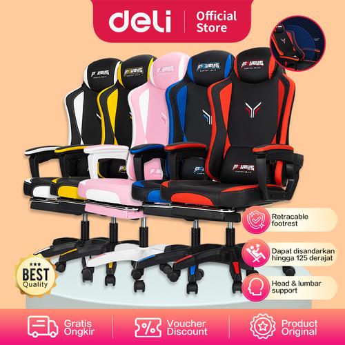 [EZO.7000605] Deli Gaming Chair / Kursi Gaming Premium Sandar 125 Derajat E4936