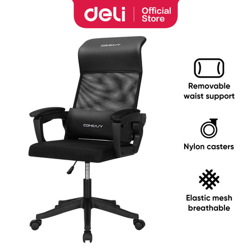 [EZO.7000606] Deli Office Chair / Kursi Kantor / Kursi Kerja Jaring dan Bantal E4934