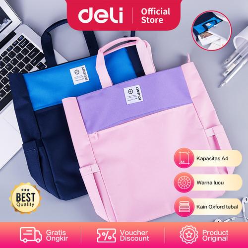 [EZO.7001984] Deli Tutorial Bag Tote Bag Tas Sekolah Les Warna Lucu Ukuran A4 72498