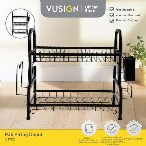 [EZO.7001986] Vusign Placement Rack / Rak Piring Dapur Wastafel 42cm Kokoh VS70X