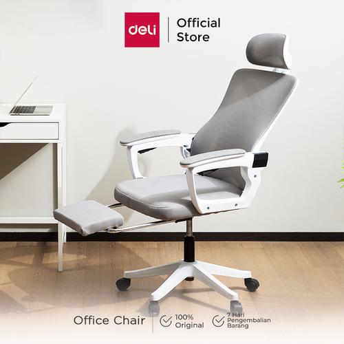 [EZO.7000654] Deli Office Chair / Kursi Kantor Kerja Jaring dan Sandaran Kaki E4935