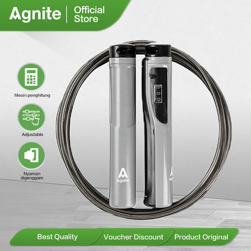 [EZO.7000613] Agnite Jump Rope / Tali Skipping Counter Hitung Panjang ER031-BK