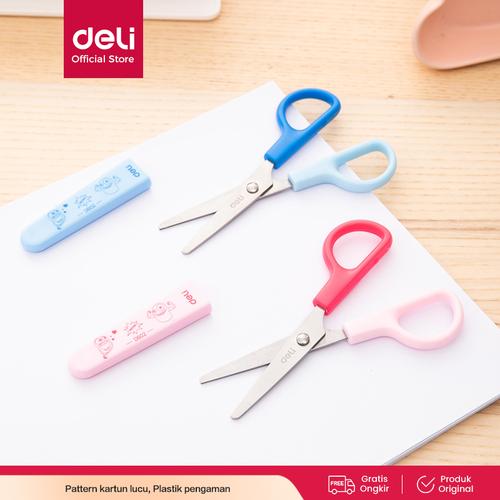 [EZO.7000614] Deli School Scissor / Gunting Kertas Anak Lucu Aman ED60200